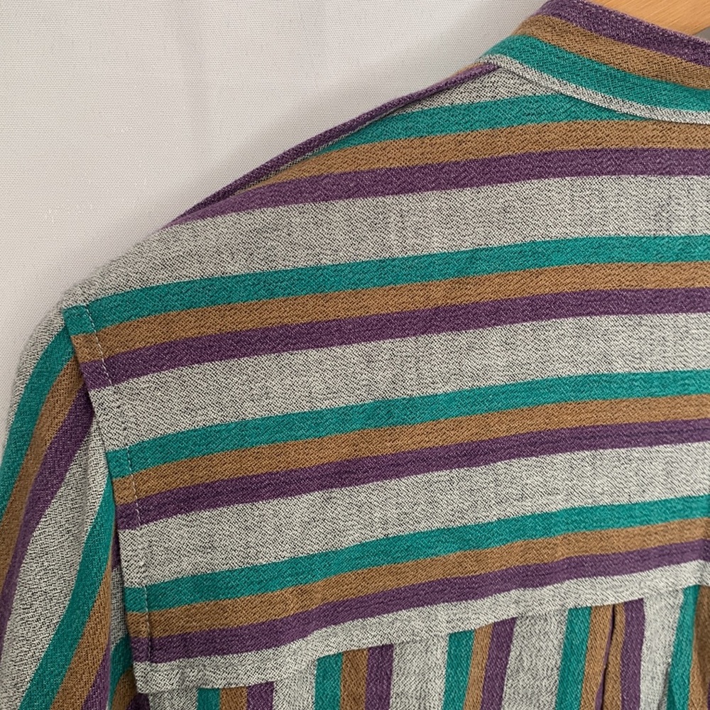 Isabel Marant Striped Midi Dress in Teal, Purple, Brown - Picture 12 of 14